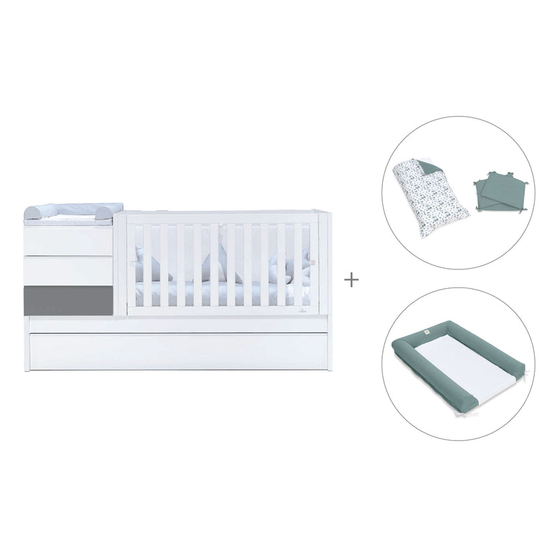 Lettino trasformabile 70x140 cm bianco/antracite · Sero Kubo Antracita K551-M7758