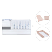 Lettino trasformabile 70x140 cm bianco/antracite · Sero Kubo Antracita K551-M7758