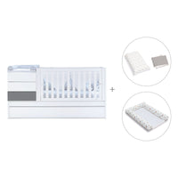 Lettino trasformabile 70x140 cm bianco/antracite · Sero Kubo Antracita K551-M7758