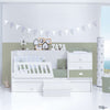Lettino trasformabile 70x140 cm bianco/verde-oliva · Sero Bubble Erba K554-M7756