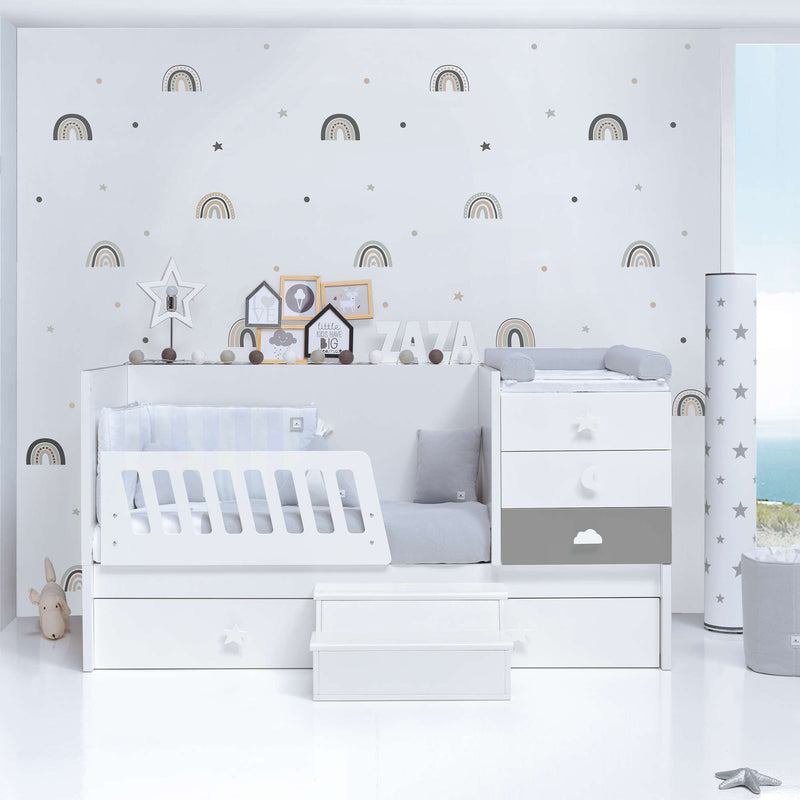 Lettino trasformabile 70x140 cm bianco/antracite · Sero Bubble Antracita K554-M7758