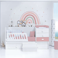 Lettino trasformabile 70x140 cm bianco/rosa · Sero Bubble Quarzo K554-M7759