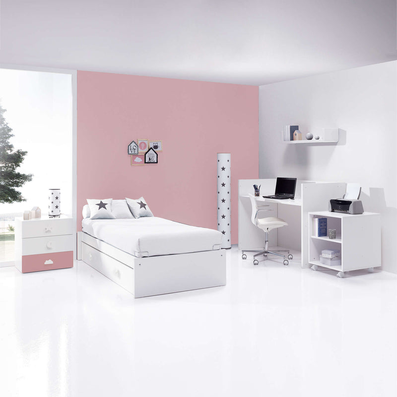 Lettino trasformabile 70x140 cm bianco/rosa · Sero Bubble Quarzo K554-M7759