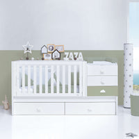 Lettino trasformabile 70x140 cm bianco/verde-oliva · Sero Bubble Erba K554-M7756