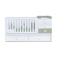 Lettino trasformabile 70x140 cm bianco/verde-oliva · Sero Bubble Erba K554-M7756