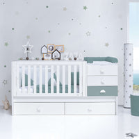 Lettino trasformabile 70x140 cm bianco/eucalipto · Sero Bubble Eucalyptus K554-M7757