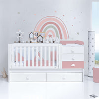 Lettino trasformabile 70x140 cm bianco/rosa · Sero Bubble Quarzo K554-M7759
