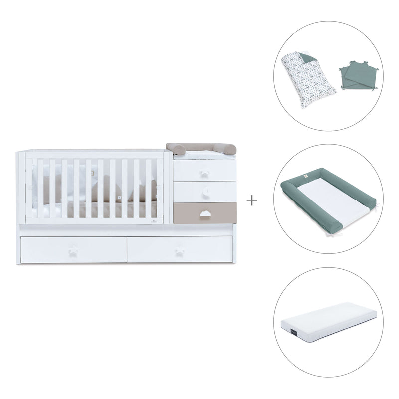 Lettino trasformabile 70x140 cm bianco/beige · Sero Bubble K554-M7753