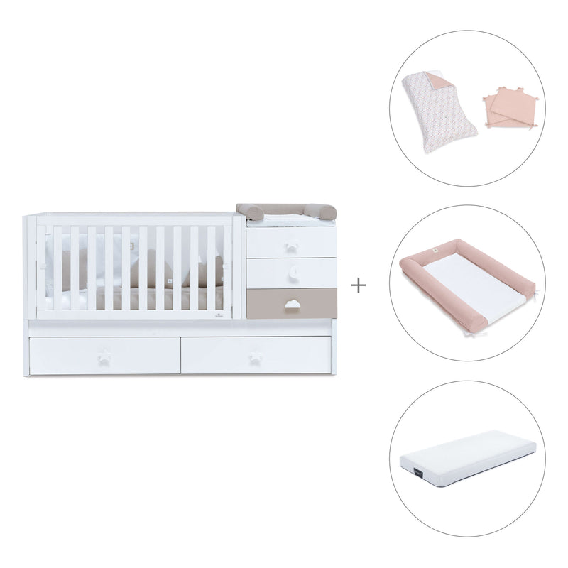 Lettino trasformabile 70x140 cm bianco/beige · Sero Bubble K554-M7753