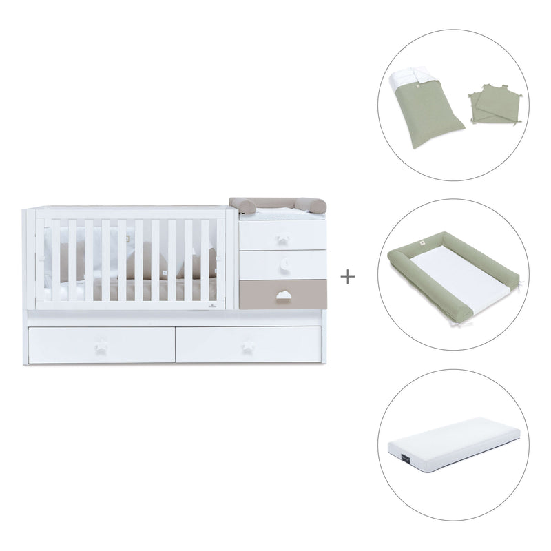 Lettino trasformabile 70x140 cm bianco/beige · Sero Bubble K554-M7753