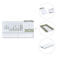 Lettino trasformabile 70x140 cm bianco/verde-oliva · Sero Bubble Erba K554-M7756