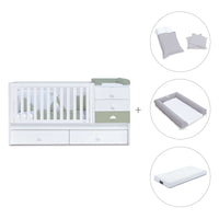 Lettino trasformabile 70x140 cm bianco/verde-oliva · Sero Bubble Erba K554-M7756