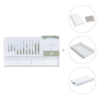 Lettino trasformabile 70x140 cm bianco/verde-oliva · Sero Bubble Erba K554-M7756