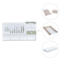 Lettino trasformabile 70x140 cm bianco/verde-oliva · Sero Bubble Erba K554-M7756