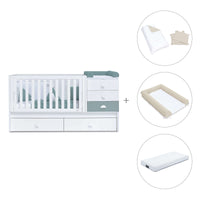 Lettino trasformabile 70x140 cm bianco/eucalipto · Sero Bubble Eucalyptus K554-M7757