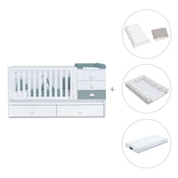 Lettino trasformabile 70x140 cm bianco/eucalipto · Sero Bubble Eucalyptus K554-M7757