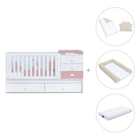 Lettino trasformabile 70x140 cm bianco/rosa · Sero Bubble Quarzo K554-M7759