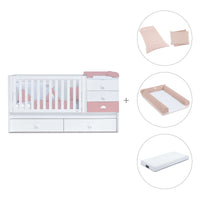Lettino trasformabile 70x140 cm bianco/rosa · Sero Bubble Quarzo K554-M7759