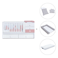 Lettino trasformabile 70x140 cm bianco/rosa · Sero Bubble Quarzo K554-M7759