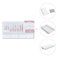 Lettino trasformabile 70x140 cm bianco/rosa · Sero Bubble Quarzo K554-M7759