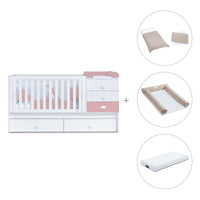 Lettino trasformabile 70x140 cm bianco/rosa · Sero Bubble Quarzo K554-M7759