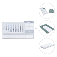 Lettino trasformabile 70x140 cm bianco/grigio · Sero Bubble K554-M7778