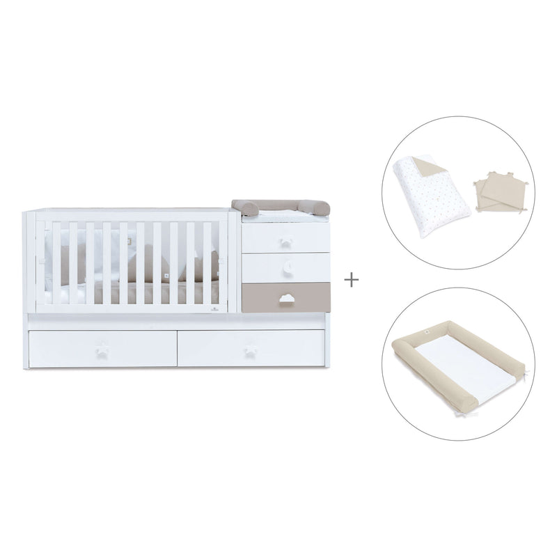 Lettino trasformabile 70x140 cm bianco/beige · Sero Bubble K554-M7753