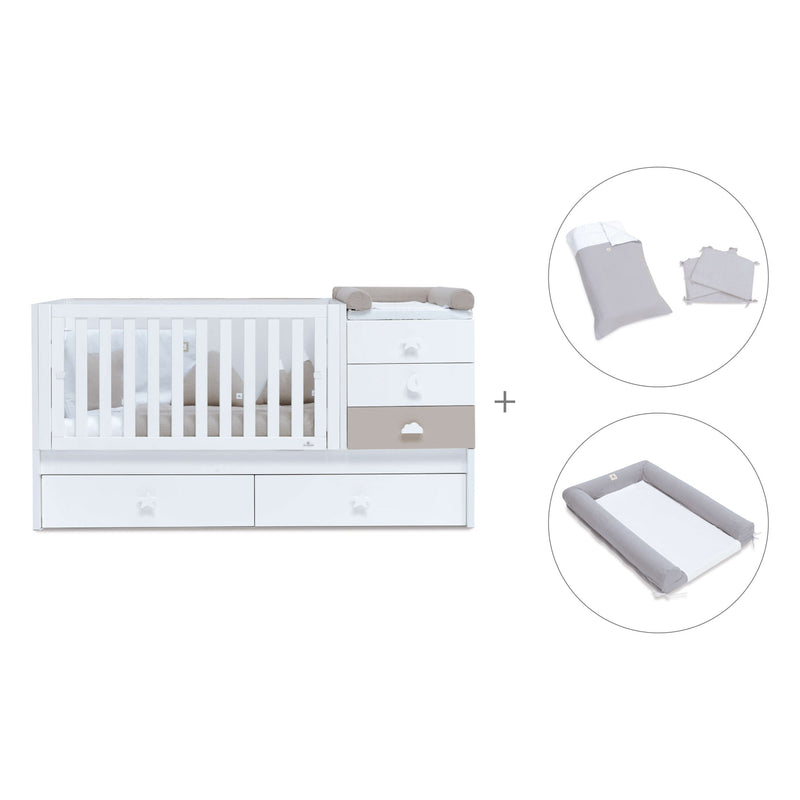 Lettino trasformabile 70x140 cm bianco/beige · Sero Bubble K554-M7753