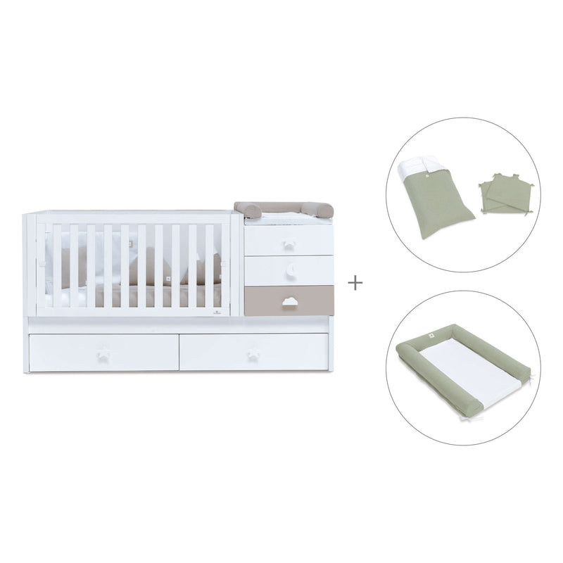 Lettino trasformabile 70x140 cm bianco/beige · Sero Bubble K554-M7753