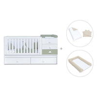 Lettino trasformabile 70x140 cm bianco/verde-oliva · Sero Bubble Erba K554-M7756