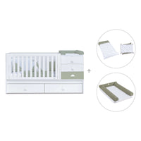 Lettino trasformabile 70x140 cm bianco/verde-oliva · Sero Bubble Erba K554-M7756