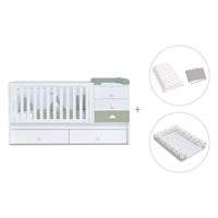 Lettino trasformabile 70x140 cm bianco/verde-oliva · Sero Bubble Erba K554-M7756