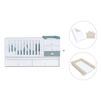 Lettino trasformabile 70x140 cm bianco/eucalipto · Sero Bubble Eucalyptus K554-M7757