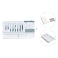 Lettino trasformabile 70x140 cm bianco/eucalipto · Sero Bubble Eucalyptus K554-M7757