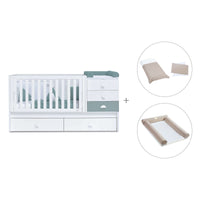 Lettino trasformabile 70x140 cm bianco/eucalipto · Sero Bubble Eucalyptus K554-M7757