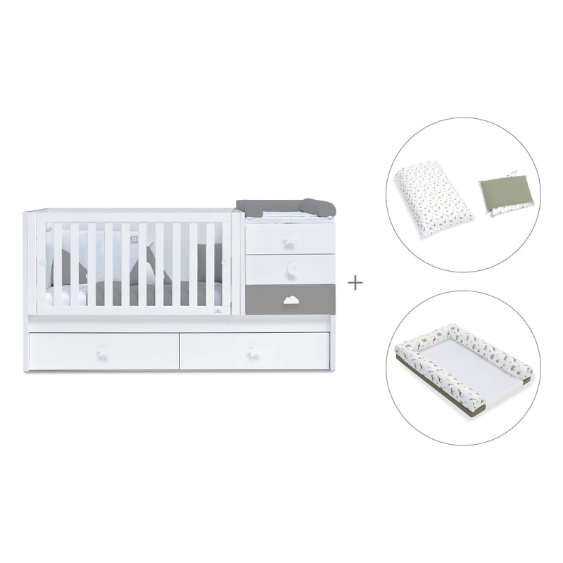 Lettino trasformabile 70x140 cm bianco/antracite · Sero Bubble Antracita K554-M7758