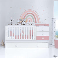 Lettino trasformabile 70x140 cm bianco/rosa · Sero Bubble Quarzo K554-M7759