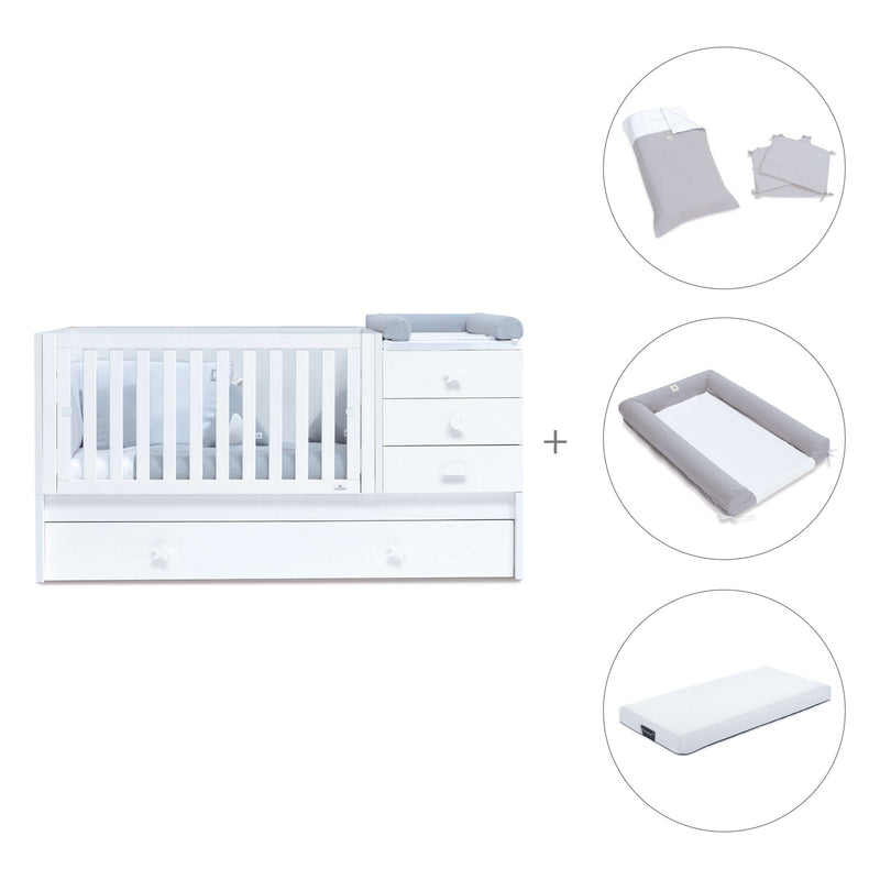 Lettino trasformabile 70x140 cm bianco · Sero Bubble K554