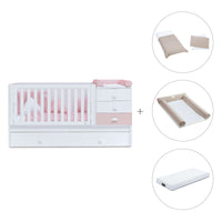 Lettino trasformabile 70x140 cm bianco/rosa · Sero Bubble K554-M7742