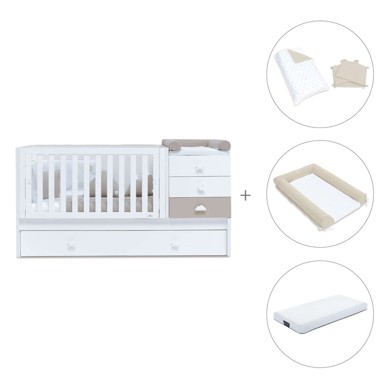 Lettino trasformabile 70x140 cm bianco/beige · Sero Bubble K554-M7753