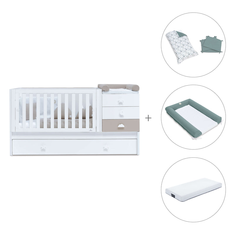 Lettino trasformabile 70x140 cm bianco/beige · Sero Bubble K554-M7753