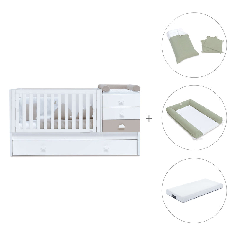 Lettino trasformabile 70x140 cm bianco/beige · Sero Bubble K554-M7753