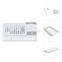 Lettino trasformabile 70x140 cm bianco/verde-oliva · Sero Bubble Erba K554-M7756