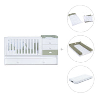 Lettino trasformabile 70x140 cm bianco/verde-oliva · Sero Bubble Erba K554-M7756