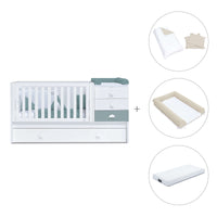 Lettino trasformabile 70x140 cm bianco/eucalipto · Sero Bubble Eucalyptus K554-M7757