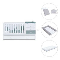 Lettino trasformabile 70x140 cm bianco/eucalipto · Sero Bubble Eucalyptus K554-M7757