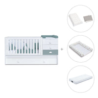 Lettino trasformabile 70x140 cm bianco/eucalipto · Sero Bubble Eucalyptus K554-M7757