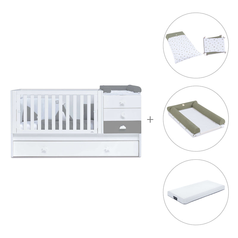 Lettino trasformabile 70x140 cm bianco/antracite · Sero Bubble Antracita K554-M7758