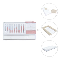 Lettino trasformabile 70x140 cm bianco/rosa · Sero Bubble Quarzo K554-M7759