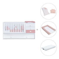 Lettino trasformabile 70x140 cm bianco/rosa · Sero Bubble Quarzo K554-M7759